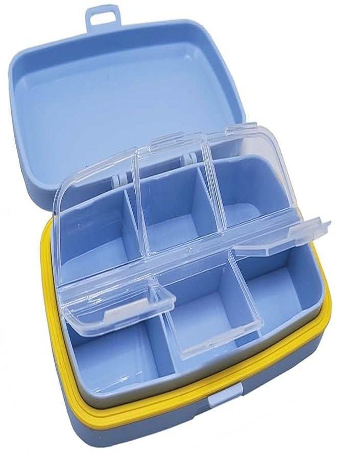 CLICKSWIFT علبة تخزين أدوية محمولة من CLICKSWIFT بستة أقسام، مثالية للفيتامينات والأدوية، ومنظم يومي لحبوب الفيتامينات، مناسبة للمنزل والمكتب، حقيبة إسعافات أولية، علبة حبوب للجيب أو الحقيبة، متعددة الألوان، قطعة واحدة - Image 2